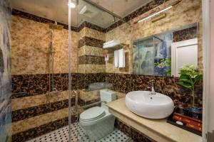 Koupelna v ubytování Sapa Praha Hotel