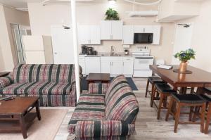 a living room with a couch and a table at 2 Bed, 1 Bath, Lower Level Loft in New Baltimore +20 photos