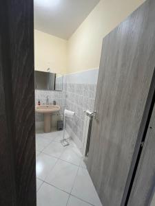 a bathroom with a sink and a toilet in a room at Tenuta degli Uliveti in SantʼElia Fiumerapido +19 photos