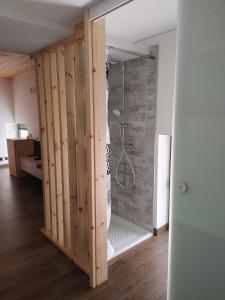 a bathroom with a shower in a room at BiBraBe Home in Sant Feliu de Guíxols