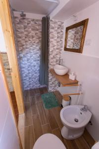a bathroom with a toilet and a sink at Il Gatto e la Luna in Arezzo +15 photos