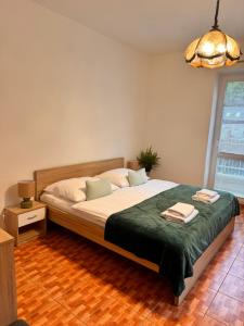Postel nebo postele na pokoji v ubytování Hřensko 27 Apartmány