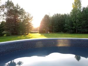 Bazén v ubytování Roheluse metsamaja with hot tub and sauna nebo v jeho okolí