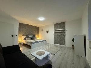 Η κουζίνα ή μικρή κουζίνα στο Fewo BOHO Vintage nähe Salzburg