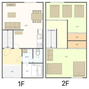 The floor plan of *Fortune House*動物園前站只要步行2分鐘 日式一户建 可6人入住