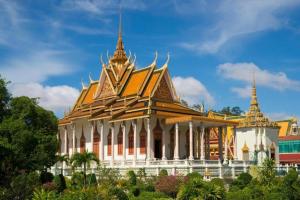 a building with gold domes on top of it at Regent Park Hotel in Phnom Penh