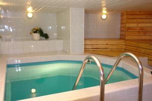 a swimming pool with a hot tub in a bathroom at Dorell in Tallinn