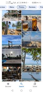 a collage of photos of a beach and a resort at Surf reef beach in Trincomalee