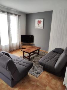 Televisyen dan/atau pusat hiburan di Gite Saint Barthelemy le Plain - Village