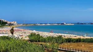 a beach with a bunch of people in the water at Rio Vivo Home in Termoli