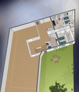 a drawing of a floor plan of a house at Ty'brestoise proche centre - jardin- parking gratuit in Brest +16 photos