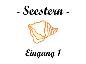 Et logo, certifikat, skilt eller en pris der bliver vist frem på Lagunenstadt am Haff Fewo 189 - Stromer