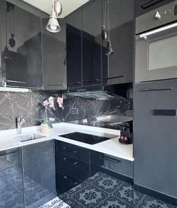 Kuchyňa alebo kuchynka v ubytovaní Stylish Apartment with a Balcony in Paris