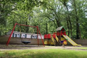 a playground with a slide and a swing set at Boshuis Dreamstay Gorssel in Gorssel