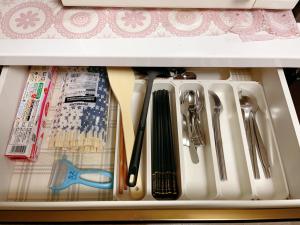 a drawer filled with utensils and utensils at 栖禾 seika in Nagoya +10 photos