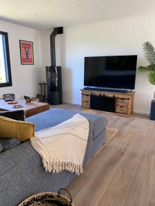 TV a/nebo společenská místnost v ubytování Villa Bonheur