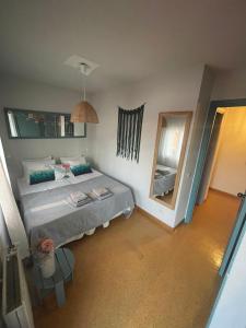 a bedroom with a large bed and a mirror at CASA LAS HERRERA in Casavieja +55 photos