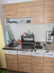 Kuchyň nebo kuchyňský kout v ubytování POMORIE Blue Bay Seaview