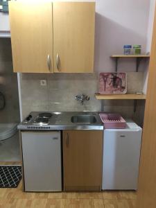 a small kitchen with a sink and a sink at Apartmani Milanovic Susanj in Bar