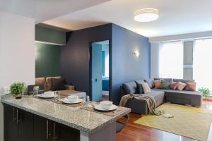 Posezení v ubytování Centro históric 2-BR, apartamento totalmente equipado y moderno