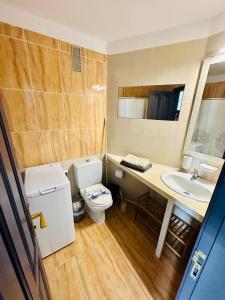 a bathroom with a toilet and a sink at Apartamento Vacacional Isabella in San Miguel de Abona