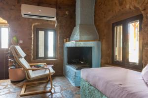 Posezení v ubytování Vasiliki Cozy & Modern House Githio view