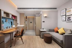 Istumisnurk majutusasutuses Home2 Suite by Hilton Hangzhou Qianjiang New Town