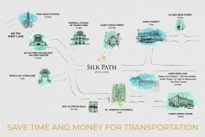 a diagram of a time and money for transportation at Silk Path Hotel Hanoi in Hanoi