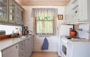 FisterにあるAwesome Home In Fister With Wifiの白いキャビネットと窓のあるキッチン