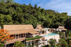 an aerial view of a resort with a swimming pool at Wild Cottages Luxury and Natural - SHA Extra Plus Certified in Lamai