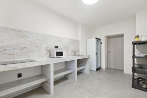 Kuchyň nebo kuchyňský kout v ubytování Hostel na Šalamouně