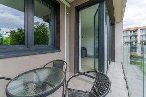 Balkón alebo terasa v ubytovaní Sienkiewicza Blue Apartment