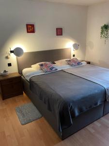 Postel nebo postele na pokoji v ubytování Hôtel La Fontaine