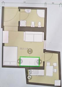 a drawing of a floor plan of a house at Ground floor Studio in Golem Next to Hotel Flower self check in 100m to beach in Golem