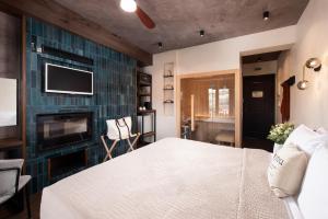 Televízia a/alebo spoločenská miestnosť v ubytovaní Tsikeli Boutique Hotel Meteora - Adults Friendly