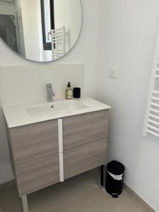 a bathroom with a sink and a mirror at VillaGassin 403 - Luxury Villa with Private Pool near Saint-Tropez-Airco-parking in Saint-Tropez +14 photos