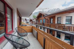 Balkón nebo terasa v ubytování Charmant studio au centre de Saas-Fee
