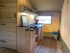 Kuchyň nebo kuchyňský kout v ubytování Kemp Sluknov- Glamping