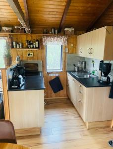 Kuchyň nebo kuchyňský kout v ubytování Salmon River Cabin