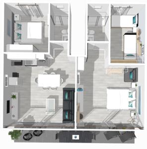 Κάτοψη του Roses Apartments Beach - 3 rooms 2baths