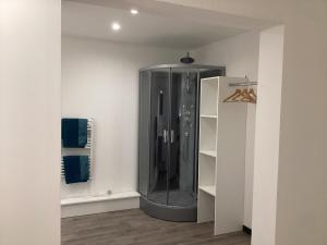 a bathroom with a shower in a room at LES AGAPANTHES du 27 -ème in Le Tampon +66 photos