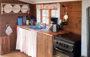a kitchen with a sink and a stove at 1 Bedroom Cozy Home In Sætre in Sætre