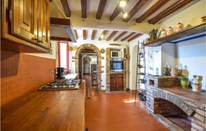 - une cuisine avec une cuisinière dans l'établissement Amazing Home In Camaiore With Kitchen, à Camaiore