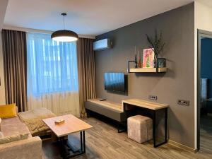 Μια τηλεόραση ή/και κέντρο ψυχαγωγίας στο Newly Renovated, Modern and Bright Condo in Center