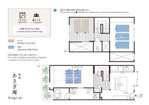 Pelan lantai bagi Asagi an Machiya House