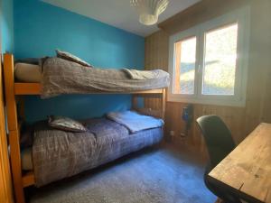 Postel nebo postele na pokoji v ubytování Veysonnaz 3.5 p balcon plein sud