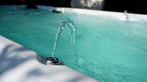 a stream of water in a green bath tub at Villa Panthera in Dramalj