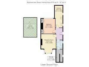 a floor plan of a house at Pass the Keys Private Garden Apartment by Tulse Hill Station in London