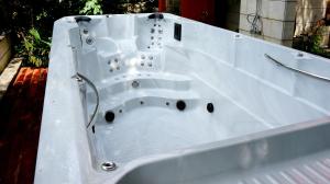 a large white bath tub sitting in a yard at Villa Panthera in Dramalj +44 photos