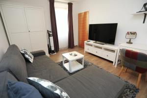 Televízia a/alebo spoločenská miestnosť v ubytovaní Apartment ARCHIE